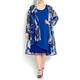 YOEK royal blue chiffon duster coat and dress ensemble