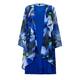 YOEK royal blue chiffon duster coat and dress ensemble