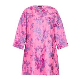 Yoek Brocade Evening Jacket Pink - Plus Size Collection