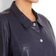 YOEK navy leather shirt style coat