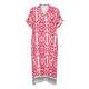 YOEK LINEN TILE PRINT DRESS RED