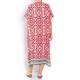 YOEK LINEN TILE PRINT DRESS RED