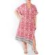 YOEK LINEN TILE PRINT DRESS RED
