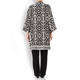 YOEK LINEN TILE PRINT BLAZER BLACK AND WHITE