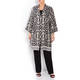 YOEK LINEN TILE PRINT BLAZER BLACK AND WHITE