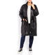 YOEK LEATHER COAT WITH DRAWSTRING WAIST