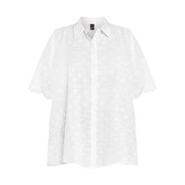 YOEK BRODERIE ANGLAIS SHIRT WHITE - Plus Size Collection