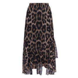 YOEK TIERED SKIRT LEOPARD - Plus Size Collection