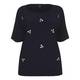 YOEK navy silky jersey embellished TOP