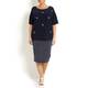 YOEK navy silky jersey embellished TOP