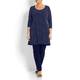 YOEK navy polka dot jersey Tunic