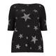 YOEK BLACK STAR MOTIF CRYSTALS JERSEY TOP 