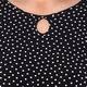 YOEK BLACK POLKA DOT KEYHOLE TOP