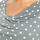 YOEK grey polka dot drape neck TOP