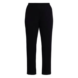 Yoek Plisse Jersey Trousers Black - Plus Size Collection