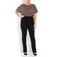 YOEK BLACK TROUSERS WITH GOLD SIDE BUTTONS