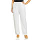 Yoek Pull on Linen Trousers White