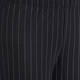 YOEK WIDE LEG PULL-ON PINSTRIPE TROUSER BLACK