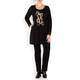 YOEK STRETCH JERSEY EMBELLISHED LOGO TOP