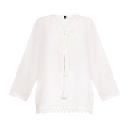 Yoek Pure Linen Tunic White - Plus Size Collection