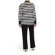 Yoek Houndstooth Tie Neck Tunic Black and White 