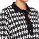 Yoek Houndstooth Tie Neck Tunic Black and White 
