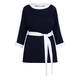 Yoek Belted Tunic Navy