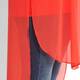 YOEK red chiffon lined Tunic with long back