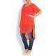 YOEK red chiffon lined Tunic with long back