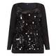 YOEK BLACK TUNIC WITH LARGE SEQUINS