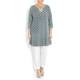 YOEK GREY POLKA DOT TUNIC WITH EMBELLISHED NECKLINE