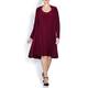 YOEK BORDEAUX A-LINE FLUID JERSEY DRESS & Coat