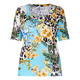 ZAIDA RIBBED TROPICAL PRINT T-SHIRT