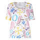 ZAIDA RIBBED SEASIDE PRINT T-SHIRT