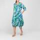 Aino Stretch Jersey Bubble Hem Printed Dress Green 