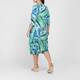 Aino Stretch Jersey Bubble Hem Printed Dress Green 