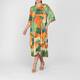 Aino Satin Viscose Printed Midi Dress Multi-Colour
