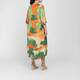 Aino Satin Viscose Printed Midi Dress Multi-Colour