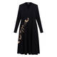 Alembika V-Neck Jersey Dress Black and Tan