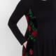 Alembika Rose Print Insert Dress Black