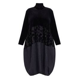 Alembika Velvet Patchwork Dress Black  - Plus Size Collection