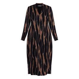 Alembika Abstract Print Dress Brown  - Plus Size Collection