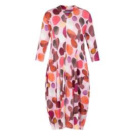 Alembika Satin Jersey Dot Dress Pink - Plus Size Collection