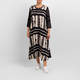 Alembika Satin Front Jersey Print Dress Black 