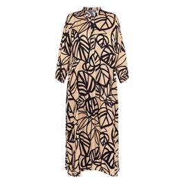Alembika Abstract Print Dress Gold - Plus Size Collection