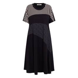 Alembika Striped Jersey Dress Black - Plus Size Collection