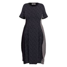 Alembika Striped Jersey Dress Black - Plus Size Collection