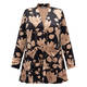 Alembika Velvet Leaf Pattern Jacket Black and Tan