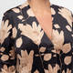 Alembika Velvet Leaf Pattern Jacket Black and Tan