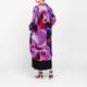 Alembika Abstract Floral Duster Coat Purple